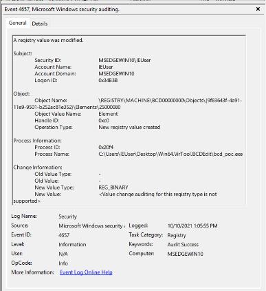 Windows Event ID 4657