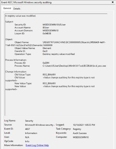 Windows Event ID 4657