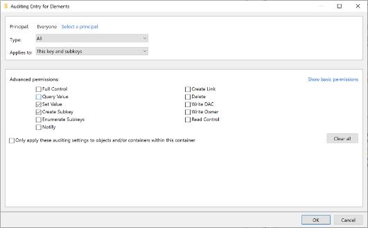 SACL Configuration via RegEdit