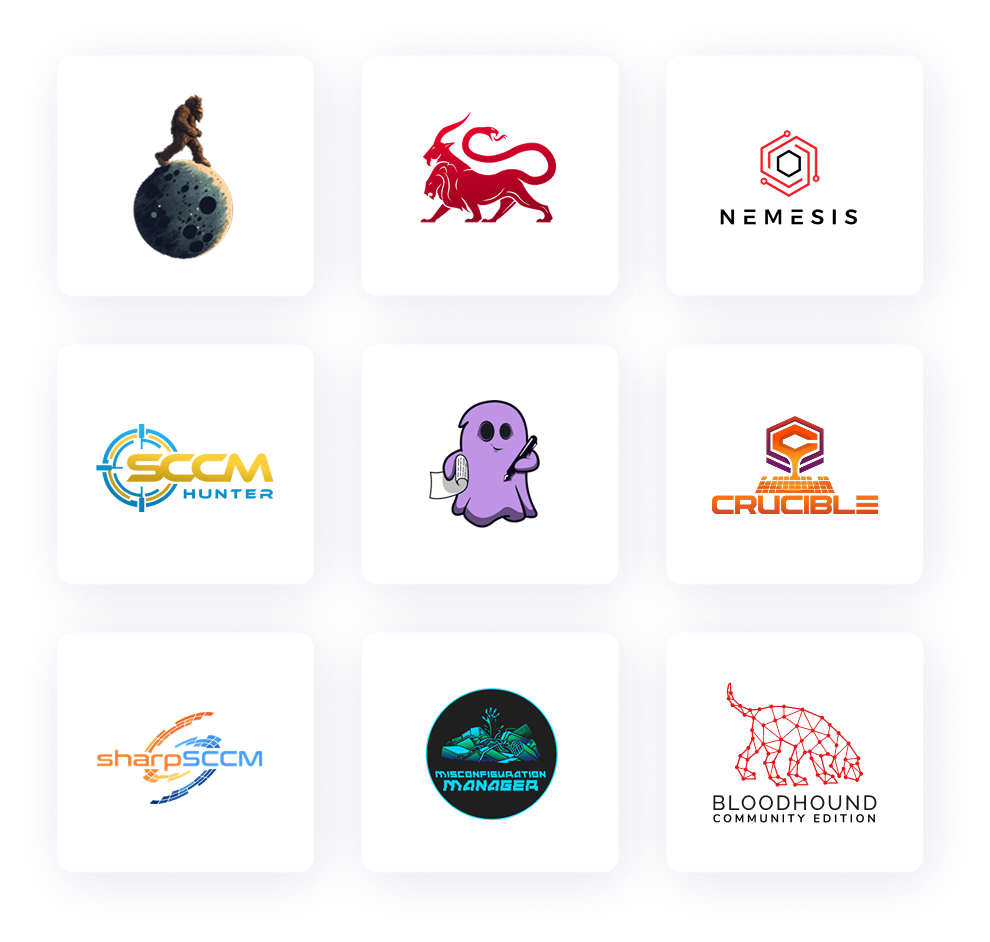 9 open source tools logos stacked in a grid