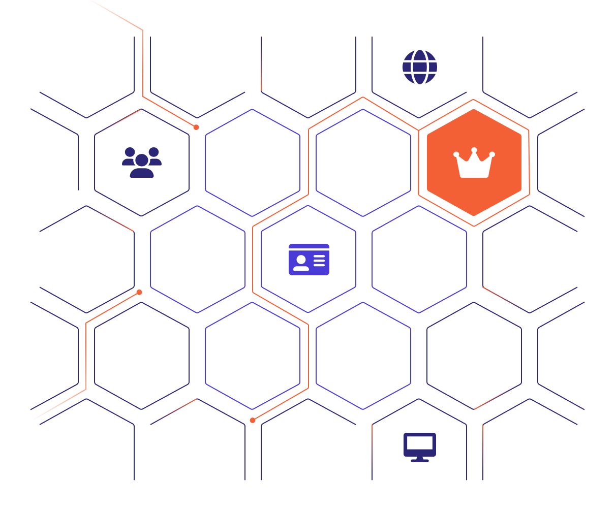 illustration of hexagons with some logos in them