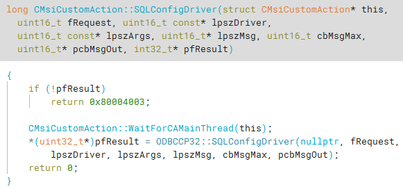 ODBC Function Call