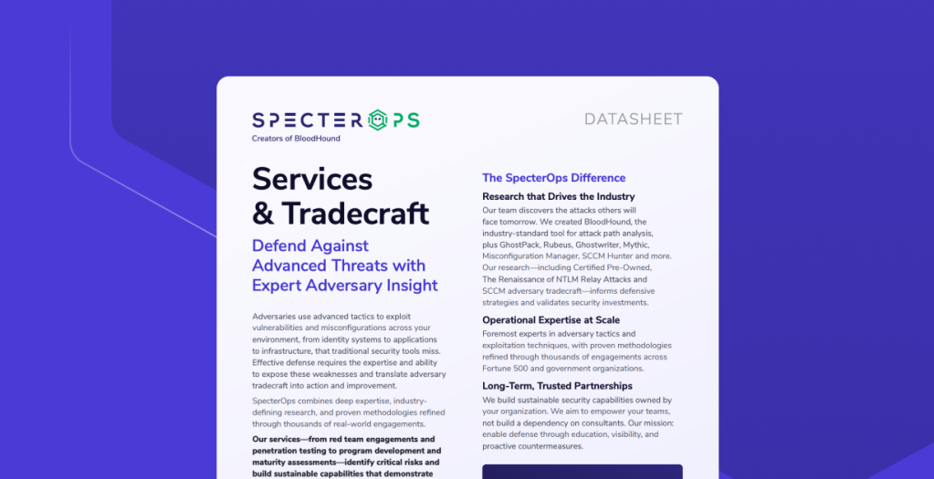 Services & Tradecraft