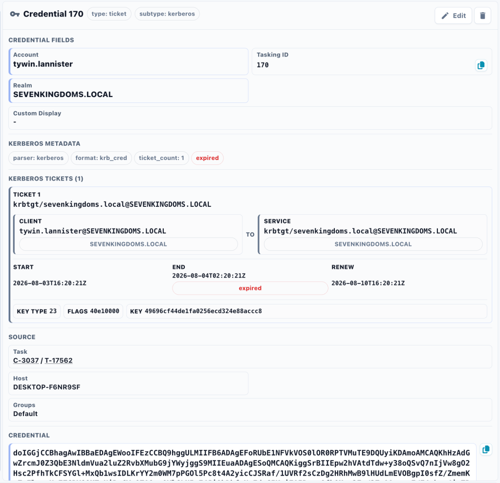 Mythic 4 Credential Parser